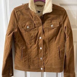 Corduroy fleece button down jacket
